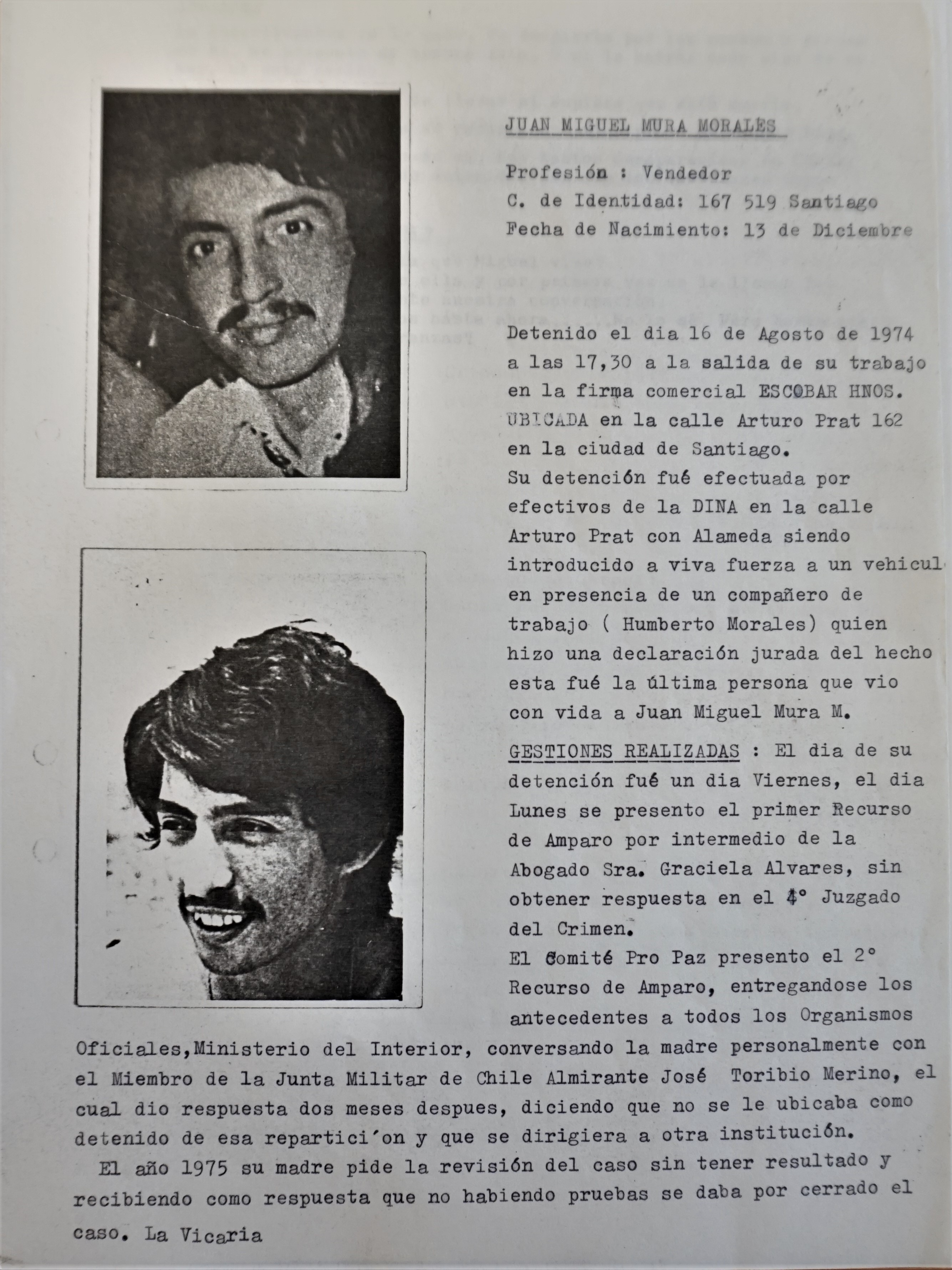 Detención de Juan Miguel Mura Morales Detención de Juan Miguel Mura Morales